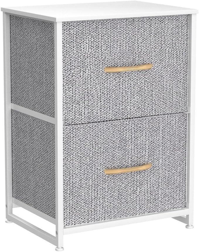 Nicehill Nightstand, Nightstand for Bedroom with Drawers, Small Dresser with Drawers, Bedside Table Bedside Furniture, Night Stand End Table with Storage Drawers for Bedroom, Light Grey - LeafyLoom