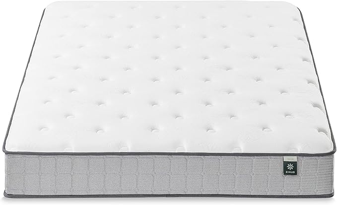 ZINUS 10 Inch Comfort Support Cooling Gel Hybrid Mattress, Twin, Tight Top Innerspring Mattress, Motion Isolating Pocket Springs, Mattress in A Box - LeafyLoom