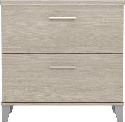 Bush Furniture Somerset 2 Drawer Lateral File Cabinet in Sand Oak - LeafyLoom