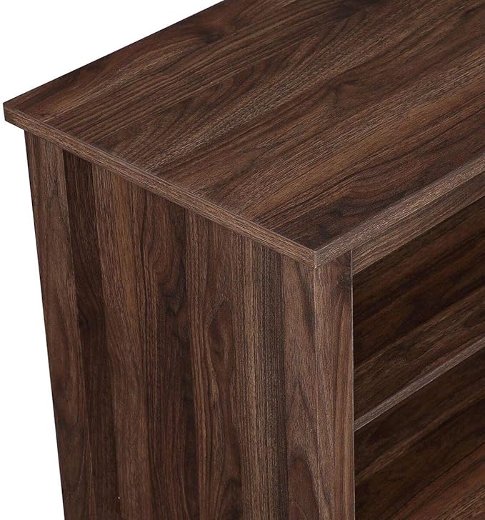 Walker Edison Wren Classic 4 Cubby TV Stand for TVs up to 65 Inches, 58 Inch, Dark Walnut - LeafyLoom