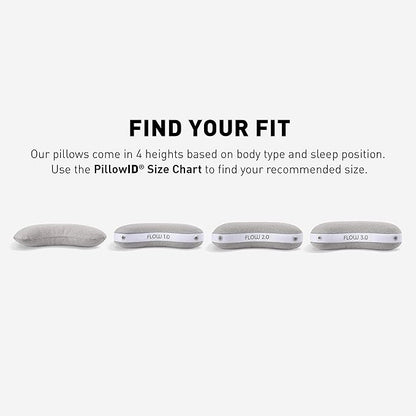 Bedgear Flow Cuddle Curve Pillow - Size 1.0 - Breathable Side Sleeper Pillow - Soft Bed Pillow - Hypoallergenic and Removable Cover - 20" W x 26" L x 5.25" H - LeafyLoom