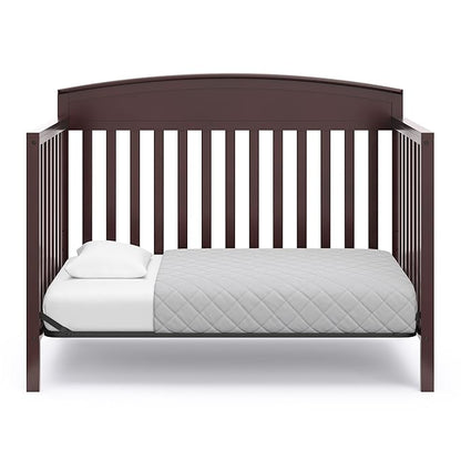 Graco Benton 5-in-1 Convertible Crib (Espresso) – GREENGUARD Gold Certified, Converts from Baby Crib to Toddler Bed, Daybed and Full-Size Bed, Fits Standard Full-Size Crib Mattress - LeafyLoom