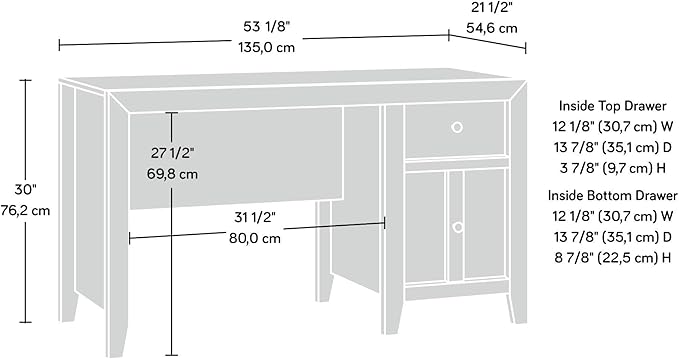 Sauder Dakota Pass Desk, Craftsman Oak finish - LeafyLoom