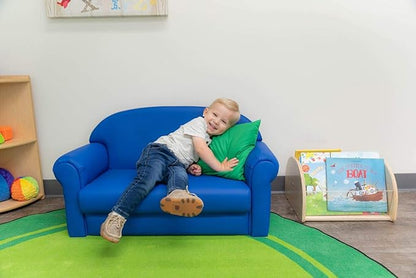 Children's Factory As We Grow Toddler Sofa, Blue, CF805-197, Flexible Seating for Daycare or Preschool, Kids Reading Couch, Playroom Furniture - LeafyLoom