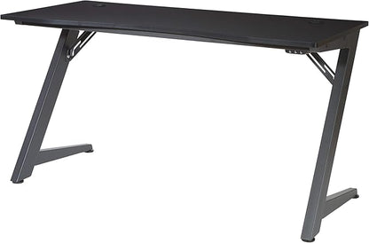 OSP Home Furnishings Beta Battlestation Gaming Desk with Bluetooth RGB LED Lights, Matte Black - LeafyLoom