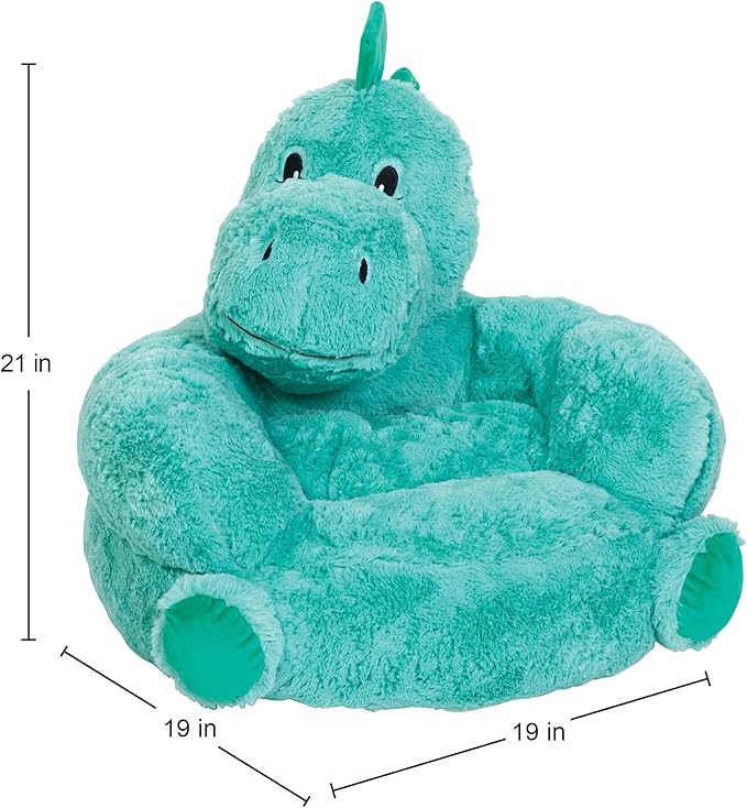 Trend Lab Dinosaur Toddler Chair Plush Character Kids Chair Comfy Furniture Pillow Chair for Boys and Girls, 21 x 19 x 19 inches - LeafyLoom