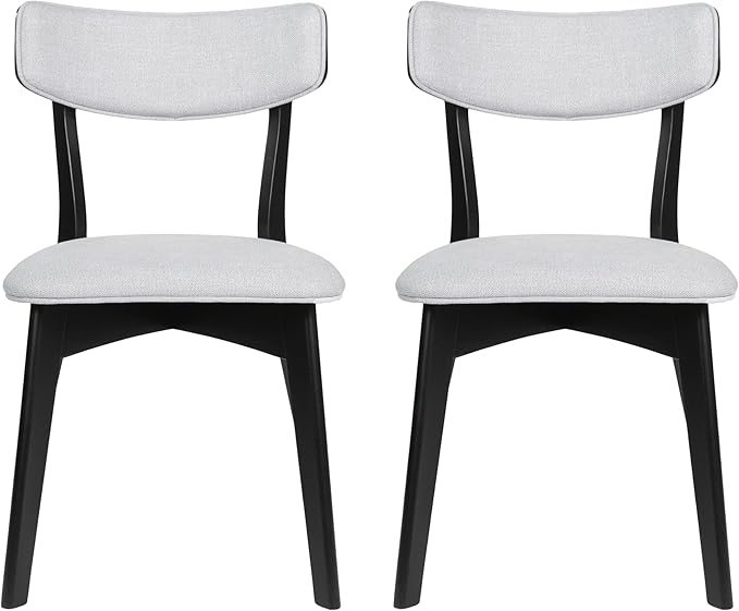 Christopher Knight Home Chazz Dining Chair, 19.75 "W x 19.75 "D x 31 "H, Chaz,Light Gray/Matte Black - LeafyLoom