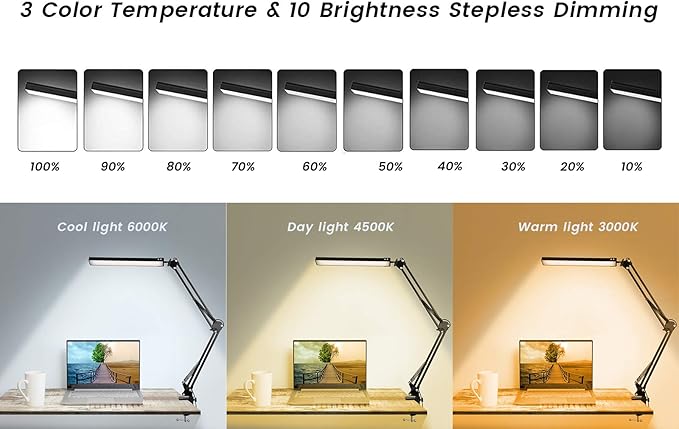 weishan manicure light for table nail lamp for desk, lampara para mesa de uñas profesional, Swing Arm LED Bar USB lights - LeafyLoom