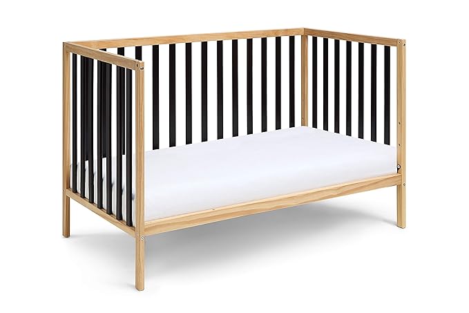 Baby Cache Deux Remi Island 3-in-1 Convertible Crib (Do Re Me) Natural & Black - LeafyLoom