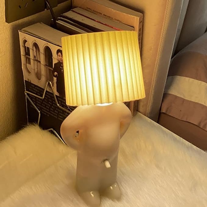 Little Naughty boy Desk lamp,A Little Shy Desk lamp, Bedside Night Light,Naughty boy Mr.P a Little Shy Man Creative lamp,Home Decoration Beautiful Gift (Yellow) - LeafyLoom