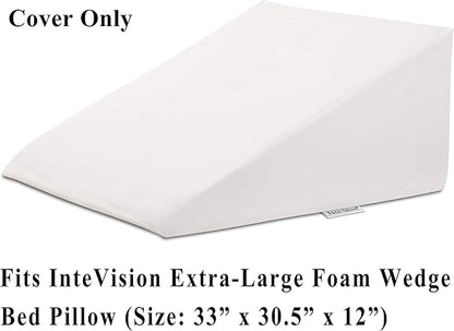 InteVision 400 Thread Count, 100% Egyptian Cotton Pillowcase. Designed to Fit The InteVision Extra-Large Foam Wedge Bed Pillow (33" x 30.5" x 12") - LeafyLoom