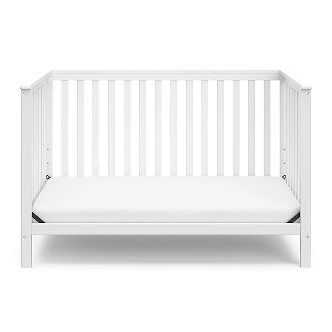 Storkcraft Hillcrest 4-in-1 Convertible Crib (White) - Converts to Daybed, Toddler Bed, and Full-Size Bed, Fits Standard Full-Size Crib Mattress, Adjustable Mattress Support Base - LeafyLoom