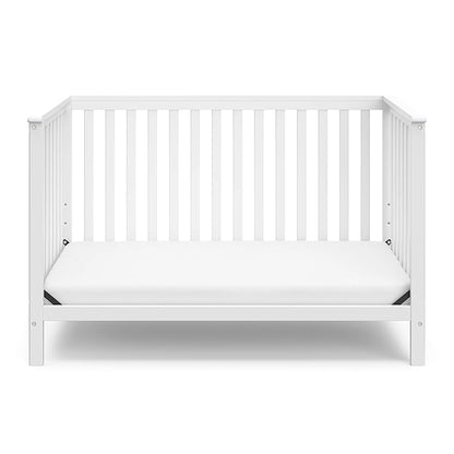 Storkcraft Hillcrest 4-in-1 Convertible Crib (White) - Converts to Daybed, Toddler Bed, and Full-Size Bed, Fits Standard Full-Size Crib Mattress, Adjustable Mattress Support Base - LeafyLoom