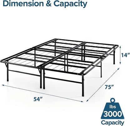 ZINUS 12 Inch Foam and Spring Mattress and Heavy Duty SmartBase Metal Mattress Foundation Set / Bed and Mattress Set / No Box Spring Needed / Mattress in a Box, Full - LeafyLoom