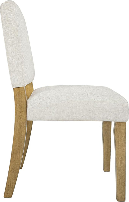 HomePop Open Back Upholstered Dining Chair - Cream Textured Woven (Single Pack) - LeafyLoom