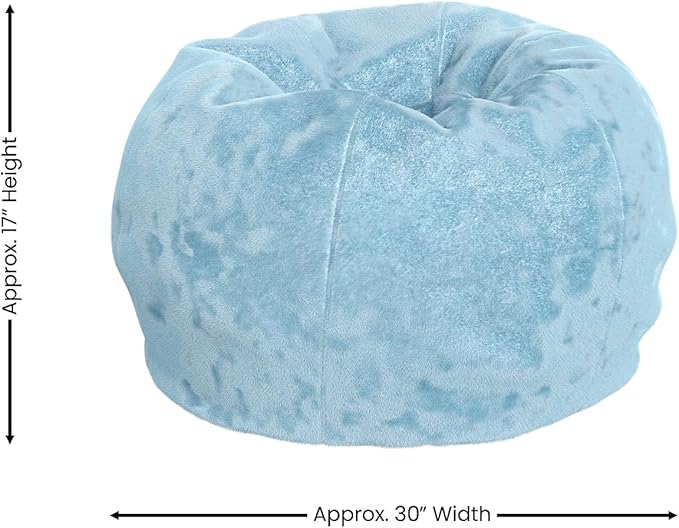 Flash Furniture Dillon Small Teal Furry Bean Bag Chair for Kids and Teens - LeafyLoom