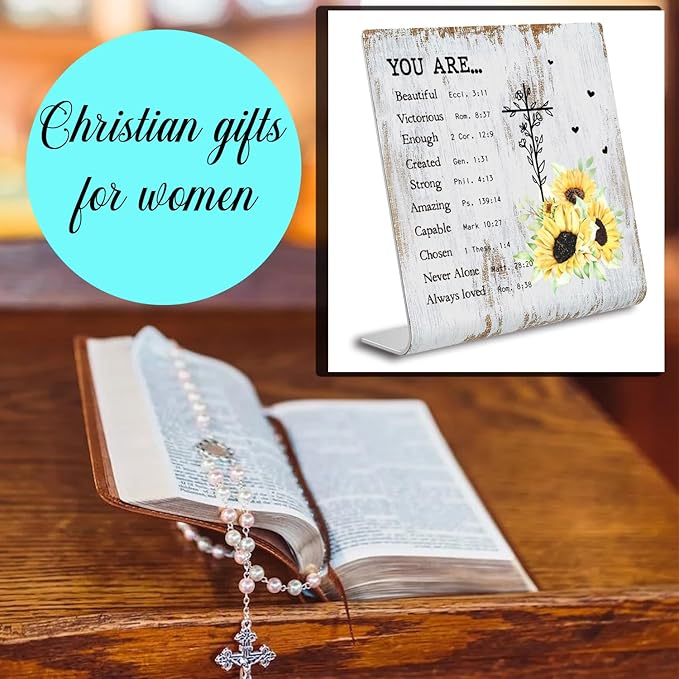 Christian office decor for Men Prayer Room Decor for Office Desk Scripture Motivational Birthday Gifts for Her, Mom,Sister, Friends, Coworker Birthday Gifts for Women Catholic XUV03 - LeafyLoom