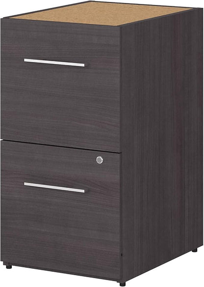 Bush Business Furniture Office 500 2 Drawer File Cabinet, 16W, Storm Gray - LeafyLoom