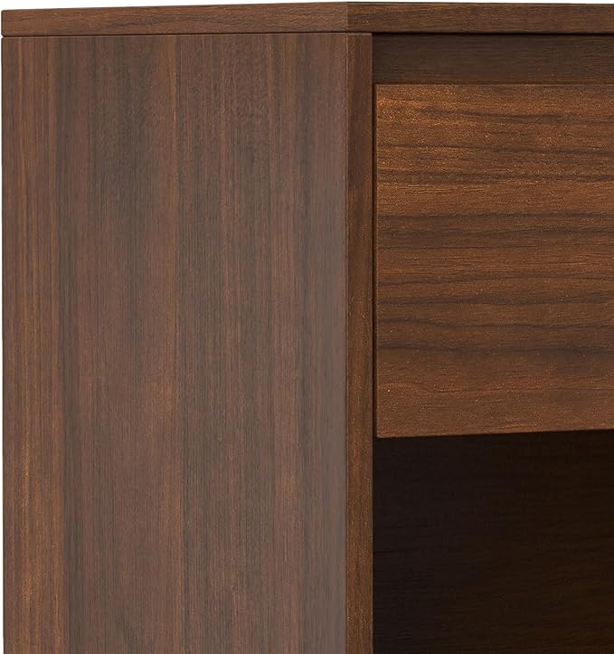 SIMPLIHOME Hunter Nightstand, 20 inch, Walnut - LeafyLoom