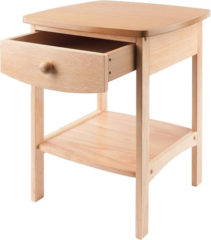 Winsome Basics Solid Wood End Table Nightstand - LeafyLoom