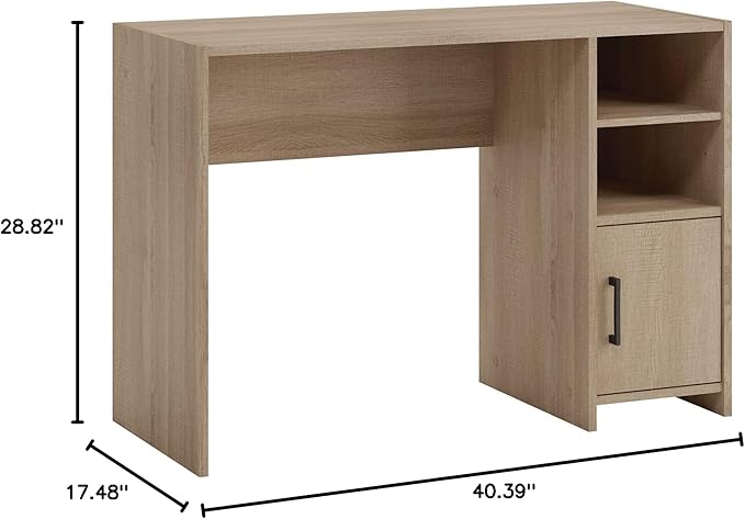 Sauder Beginnings Desk, L: 40.39" x W: 17.48" x H: 28.82", Summer Oak Finish - LeafyLoom