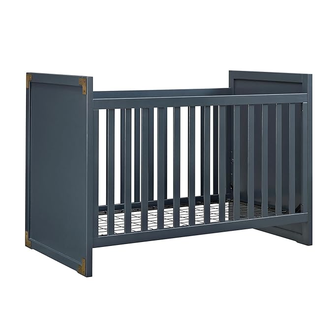 Baby Relax Miles 2-in-1 Convertible Crib, Graphite Blue - LeafyLoom