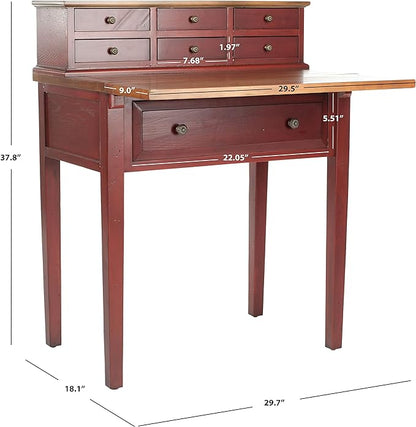 Safavieh American Homes Collection Abigail Egyptain Red and Oak Fold Down Desk - LeafyLoom