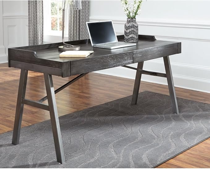 Signature Design by Ashley Raventown Urban 60" Home Office Desk, Weathered Brown - LeafyLoom