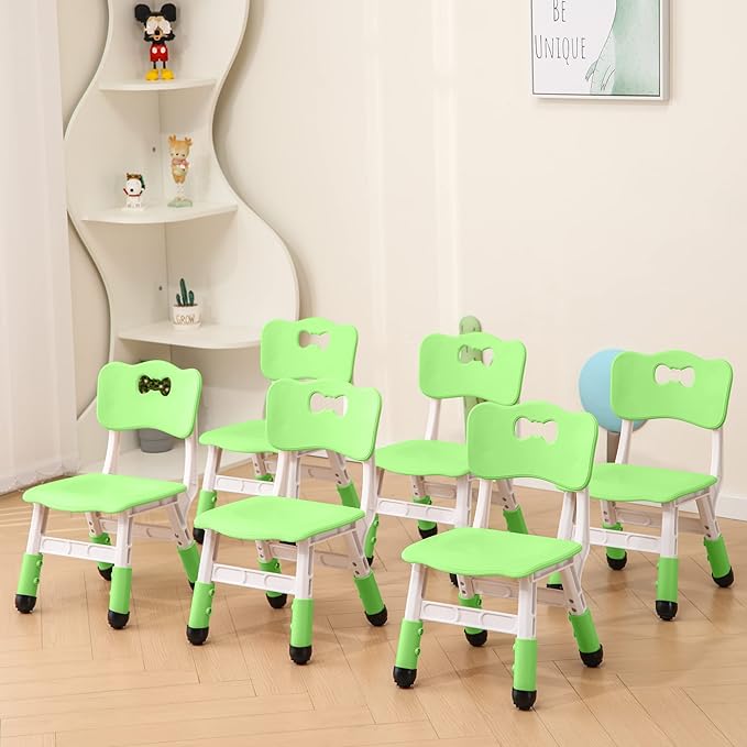 Kids' Desk Chairs Adjustable Height is Suitable for Children's Chairs Used in Families, Schools and Day-Care Between 2-10 Years Old The Max Bearing Capacity is 220LB(6PCS-Grey) - LeafyLoom