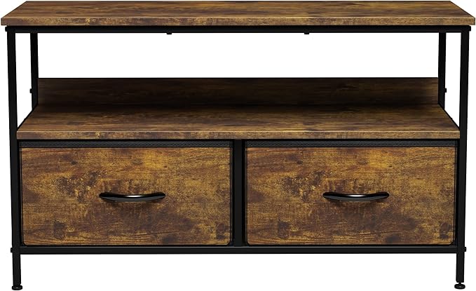 Sorbus TV Stand Dresser with 2 Drawers - Television Riser Chest with Storage - Bedroom, Living Room, Closet, & Dorm Furniture - LeafyLoom