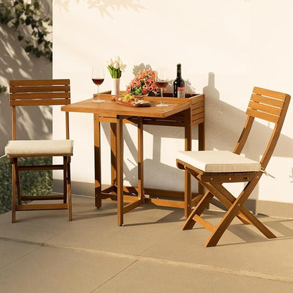 Natural Bistro Set, Onesize, Flower Shelf Table - LeafyLoom