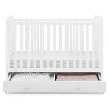 Delta Children babyGap Graham 4-in-1 Convertible Crib with Storage Drawer + Brannan Bear Bookcase with Bins + Brannan Bear Wall Shelf with 4 Hooks, Bianca White (Bundle) - LeafyLoom