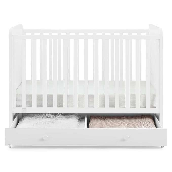 GAP babyGap Graham 4-in-1 Convertible Crib with Storage Drawer - Greenguard Gold Certified, Bianca White - LeafyLoom