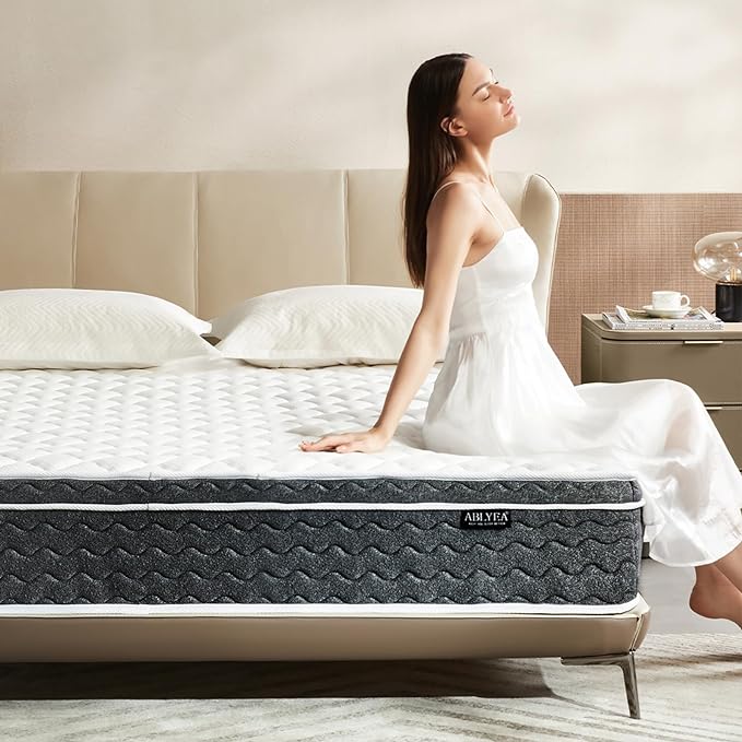 Queen Mattress 12 Inch Hybrid Mattress Queen in a Box with Memory Foam - Individually Wrapped Pocket Coils Spring, Edge Support Pressure Relief, CertiPUR-US Certified(Medium Firm) - LeafyLoom