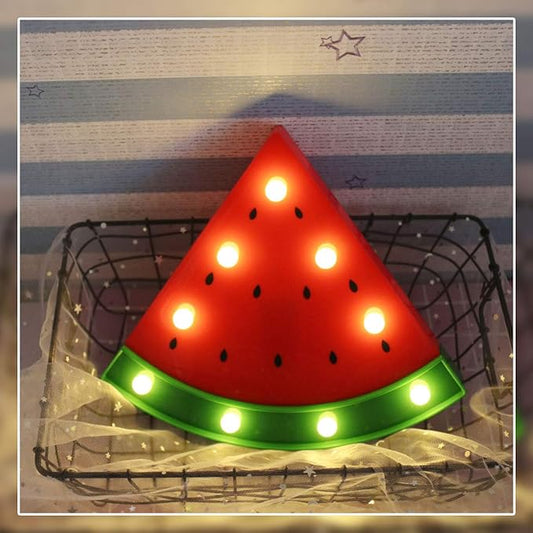 GUOCHENG Watermelon Marquee Light Decor Light LED Night Light Battery Operated Night Table Lamps for Nursery Children Kids Bedroom Lighting Decor, Birthday Christmas Gifts for Kids (Red Watermelon) - LeafyLoom