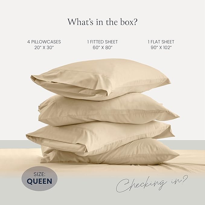 BELADOR Silky Soft Sheet Set - Luxury 6 Piece Bed Sheets for Queen Size Bed, Secure-Fit Deep Pocket with Elastic, Breathable Hotel Sheets and Pillowcase Set, Wrinkle Free Oeko-TEX - LeafyLoom