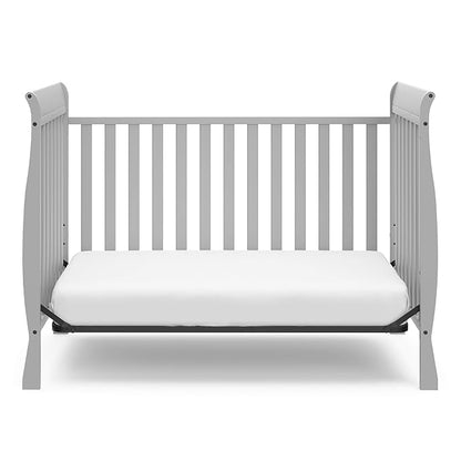 Storkcraft Maxwell Convertible Crib (Pebble Gray) – GREENGUARD Gold Certified, Converts to Toddler Bed and Daybed, Fits Standard Full-Size Crib Mattress, Classic Crib with Traditional Sleigh Design - LeafyLoom