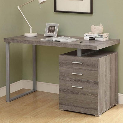 Monarch Specialties Computer Desk with File Cabinet-Left or Right Set-Up, 48" L, Dark Taupe - LeafyLoom