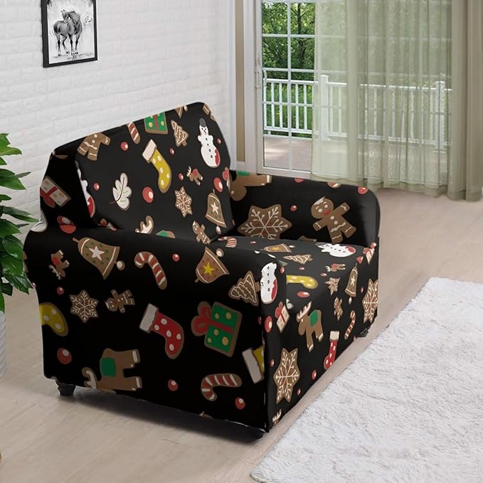 FKELYI Christmas Decorations Indoor Furniture Protector Easy Going Stretch Sofa Slipcover Non-Slip Sofa Slipcovers Washable Sofa Couch Cover S FKELYI