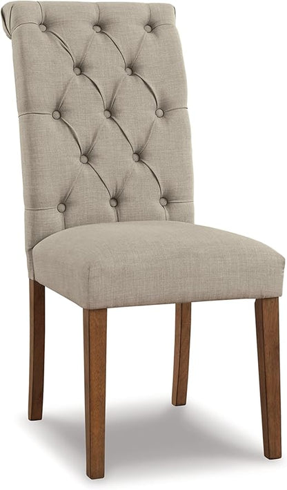 Signature Design by Ashley Harvina French Country 19" Tufted Upholstered Dining Chair, 2 Count, Beige - LeafyLoom