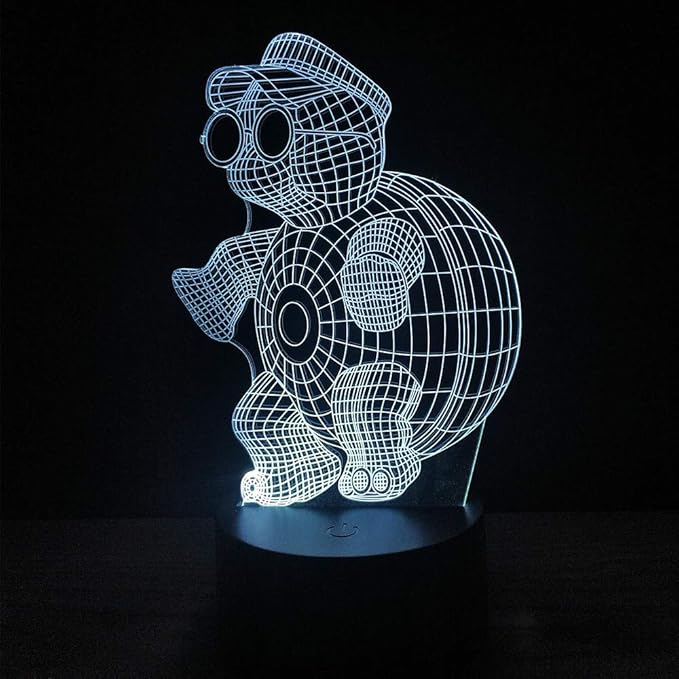 3D Optical Illusion LED Night Light, Boy Girl Kids Baby Sleep Desk Lamp Touch Control 7 Color Change USB Powered for Home Decorations or Holiday Gifts (Animal Turtle) - LeafyLoom