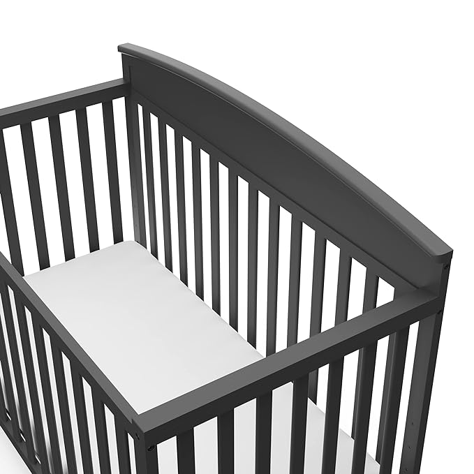 Graco Benton 5-in-1 Convertible Crib (Gray) – GREENGUARD Gold Certified, Converts from Baby Crib to Toddler Bed, Daybed and Full-Size Bed, Fits Standard Full-Size Crib Mattress - LeafyLoom