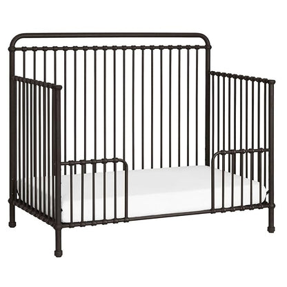 Namesake Winston 4-in-1 Convertible Metal Crib in Washed White, Greenguard Gold Certified - LeafyLoom