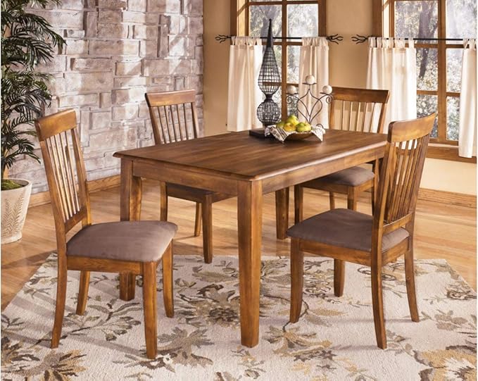 Signature Design by Ashley Berringer 18" Rustic Dining Chair with Cushions, 2 Count, Brown - LeafyLoom