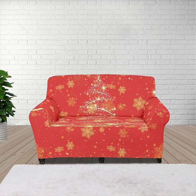 FKELYI Easy Going Stretch Sofa Slipcover Christmas Tree Sofa Couch Cover Washable Sofa Slipcovers Comfortable Furniture Protector M FKELYI