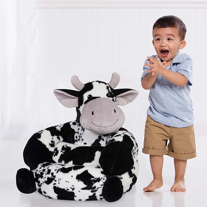 Trend Lab Cow Toddler Chair Plush Character Kids Chair Comfy Furniture Pillow Chair for Boys and Girls, 21 x 19 x 19 inches - LeafyLoom