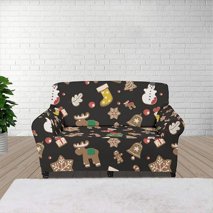 FKELYI Christmas Decorations Indoor Furniture Protector Easy Going Stretch Sofa Slipcover Non-Slip Sofa Slipcovers Washable Sofa Couch Cover M FKELYI