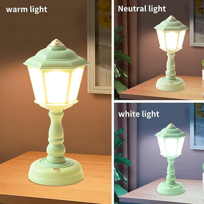 Mini Desk lamp Vintage, LED Desk Lamp Dimmable Table Lamp Reading Lamp with USB Charging Port, Sensitive Control, Eye-Caring Office Lamp,Very beautiful decorative desk lamp (Green) - LeafyLoom