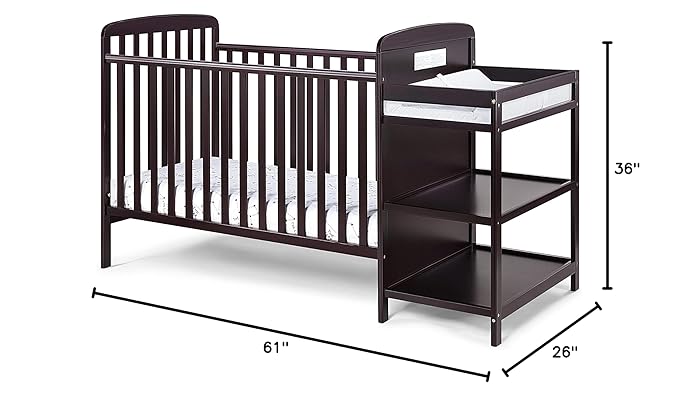 Suite Bebe Ramsey 3 in 1 Convertible Crib and Changer in an Espresso Finish - LeafyLoom