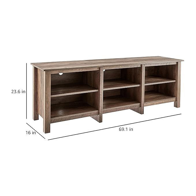 Rockpoint 70inch TV Stand Storage Media Console Entertainment Center, Rustic Oak - LeafyLoom